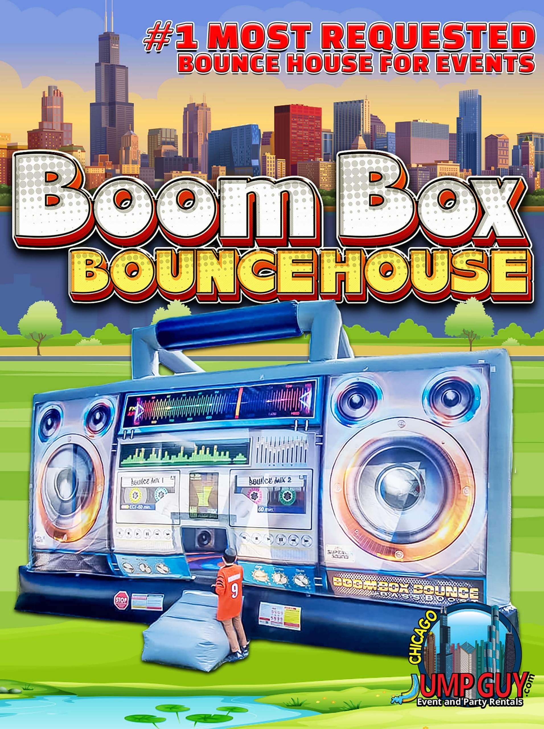 Jump Guy largest selection of bounce house and slide combos in Chicagoland area meeting Illinois DOL safety standards for Schaumburg IL delivery