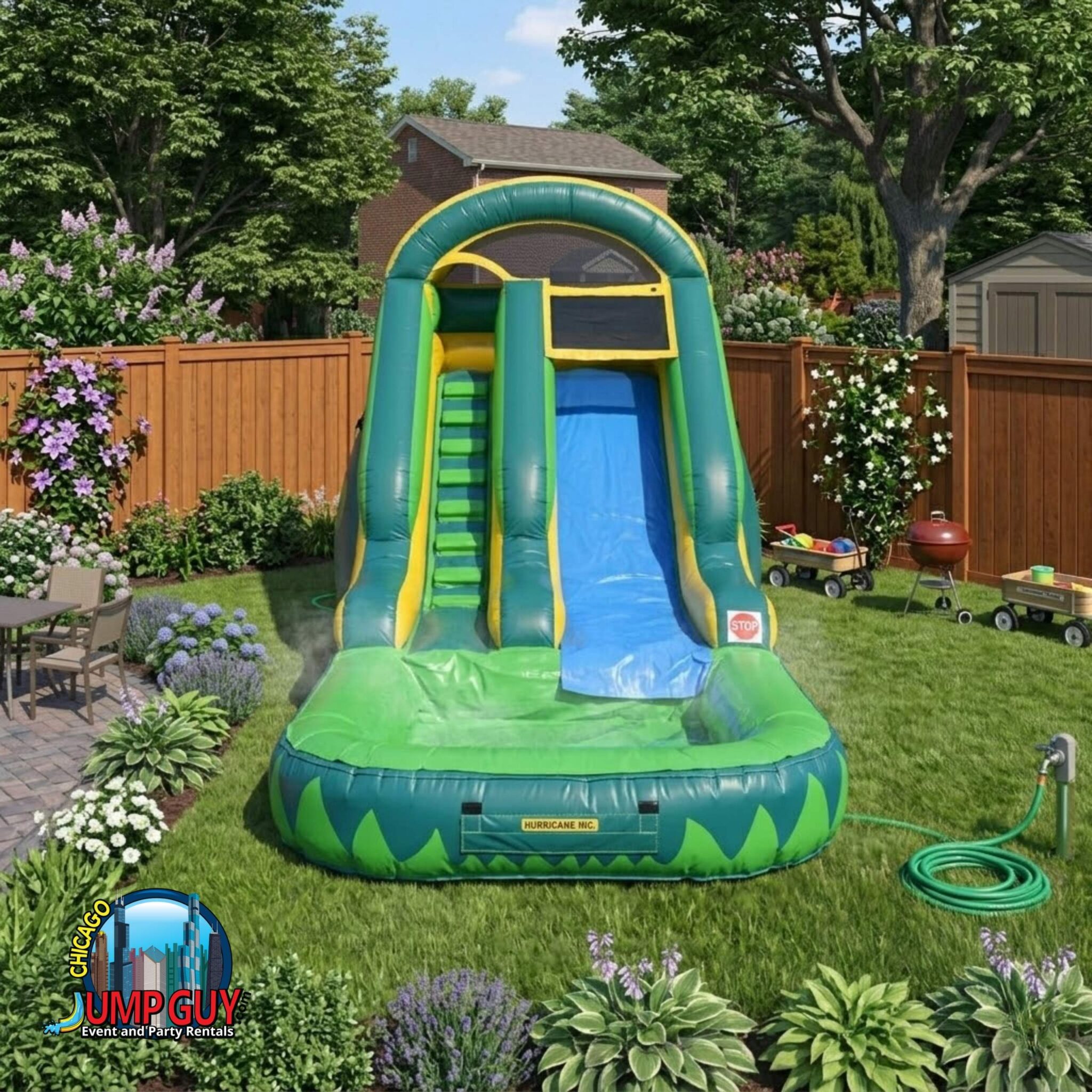 13ft Palm Tree Water Slide rental in Schaumburg, IL (60194/60173/60195) by Jump Guy Party Rentals