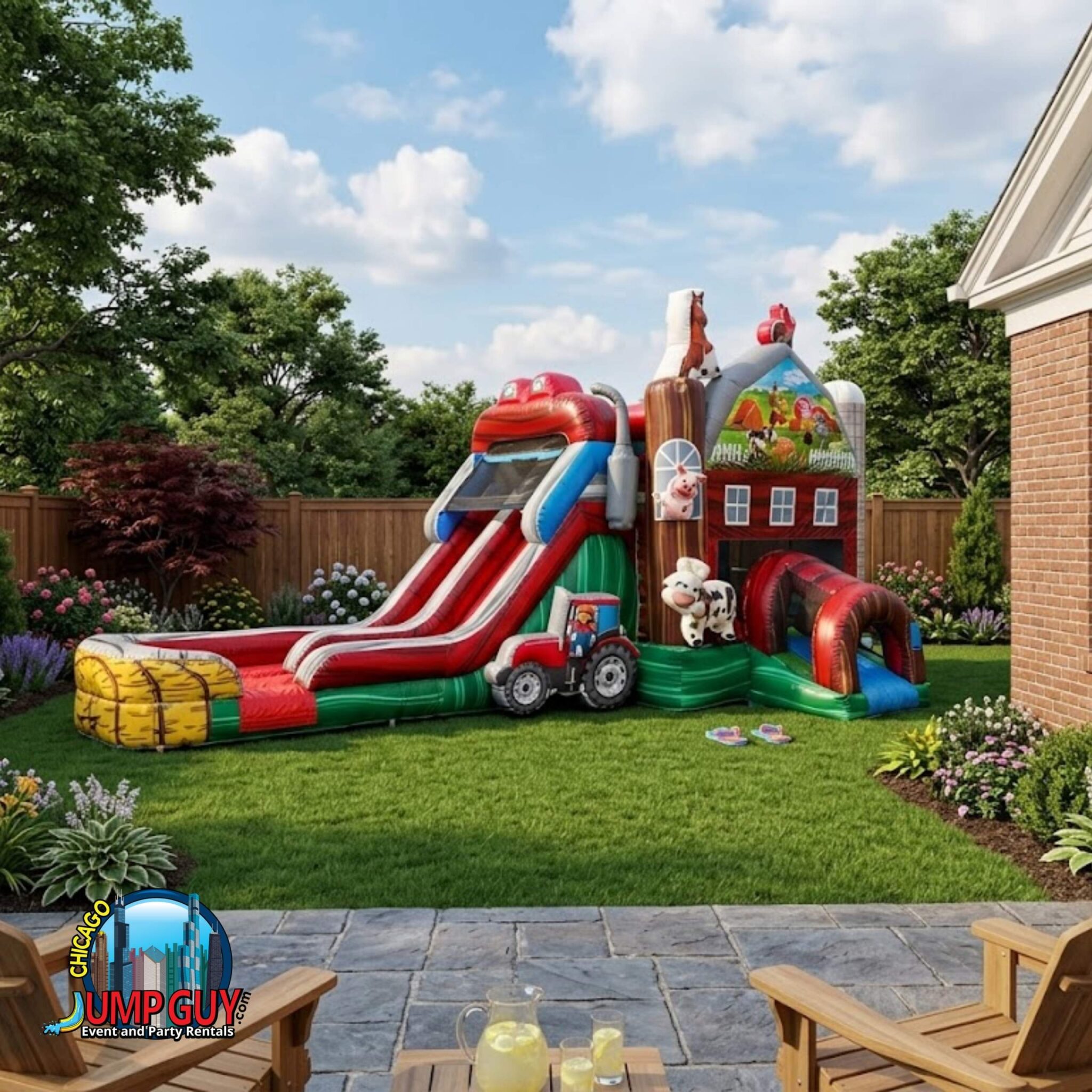 Barnyard Farm Bounce Slide Wet rental in Schaumburg, IL (60194/60173/60195) by Jump Guy Party Rentals