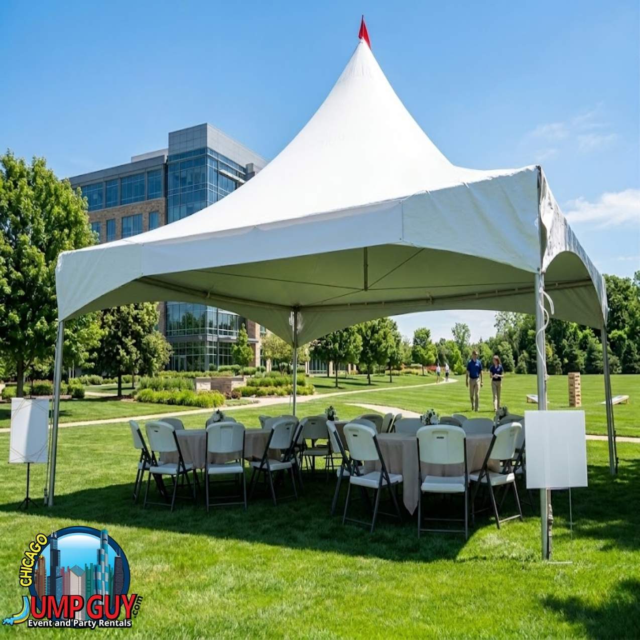 High Peak Frame Tent Corporate Community rental in Schaumburg, IL (60194/60173/60195) by Jump Guy Party Rentals